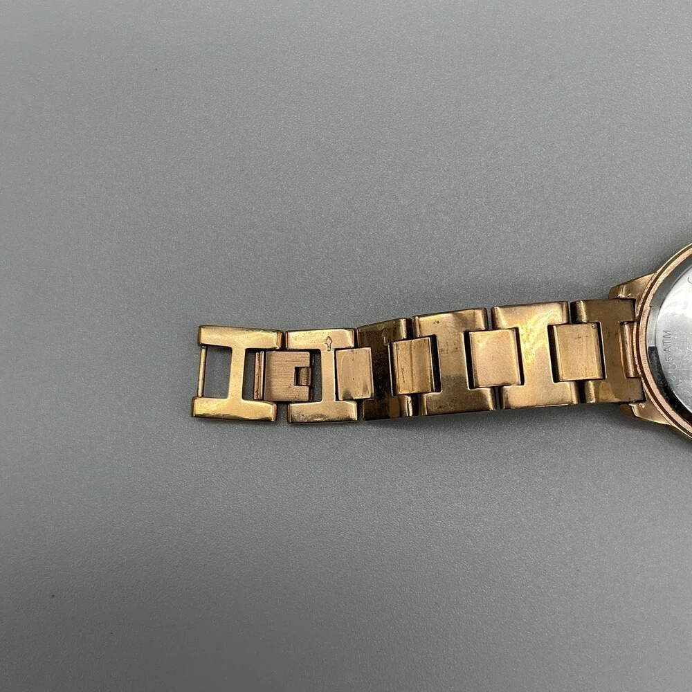 Fossil Jesse Womens Watch 34mm Rose Gold Tone Crystals Stainless New Battery 6